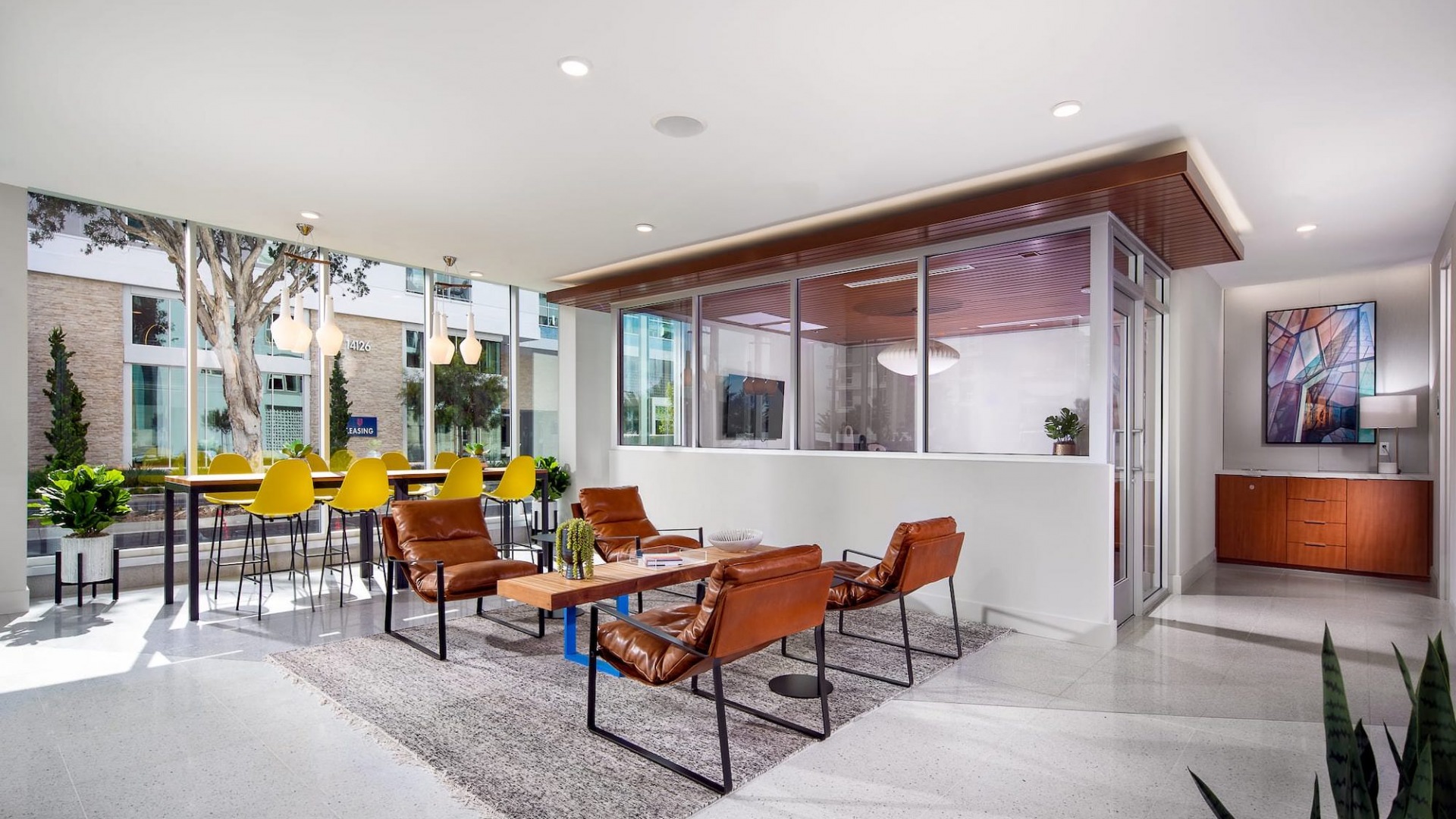 Open conference lounge amenity space